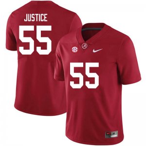 NCAA Men's Alabama Crimson Tide #55 Kevin Justice Stitched College 2020 Nike Authentic Crimson Football Jersey RZ17G31RP